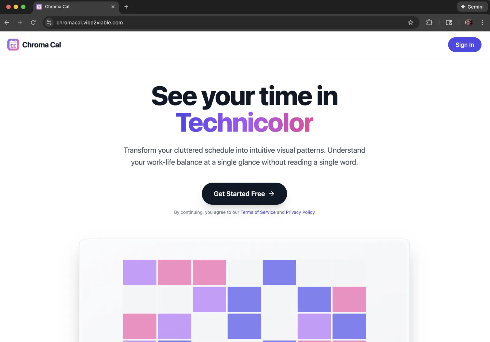 ChromaCal Landing Page