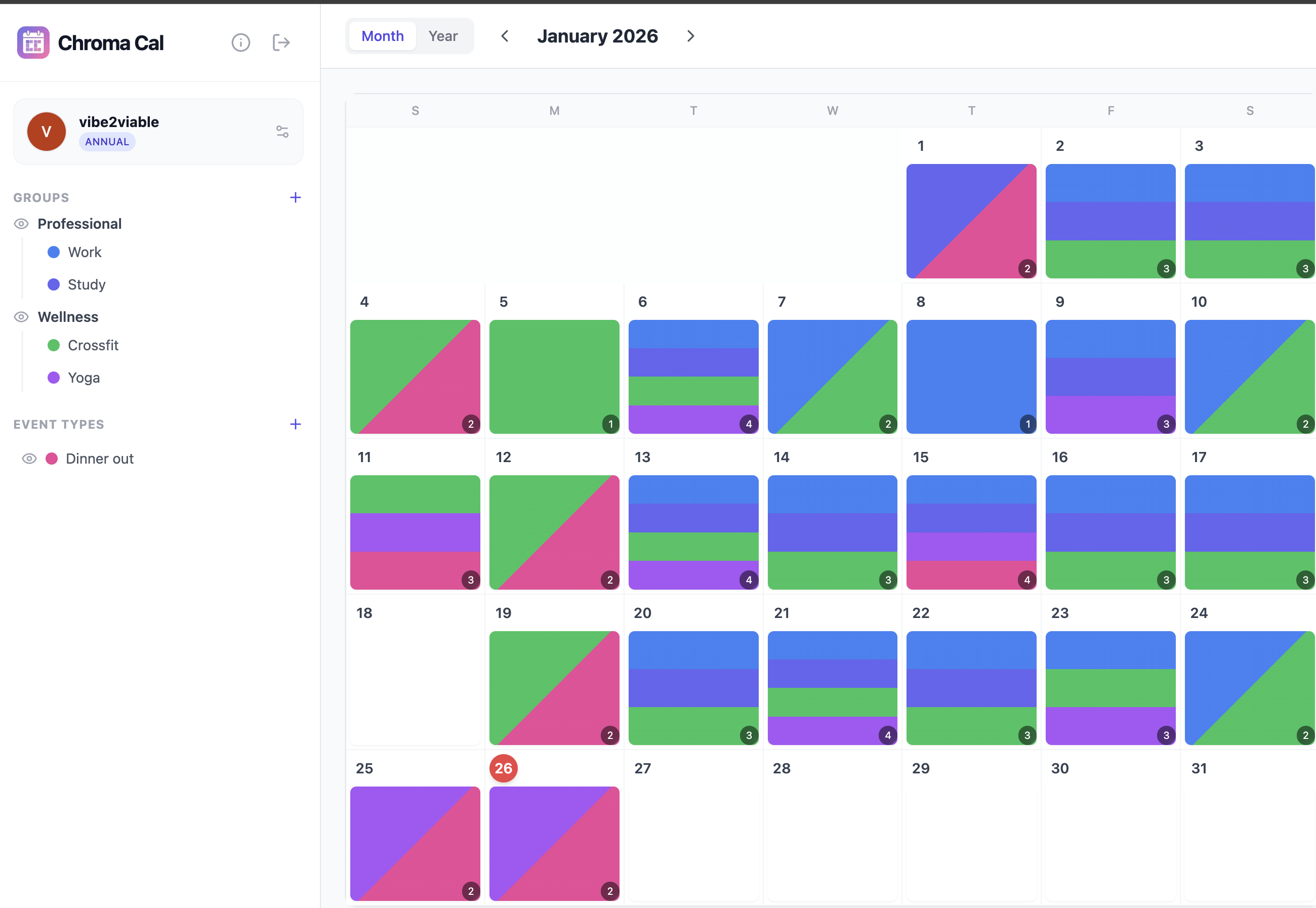 ChromaCal Month View