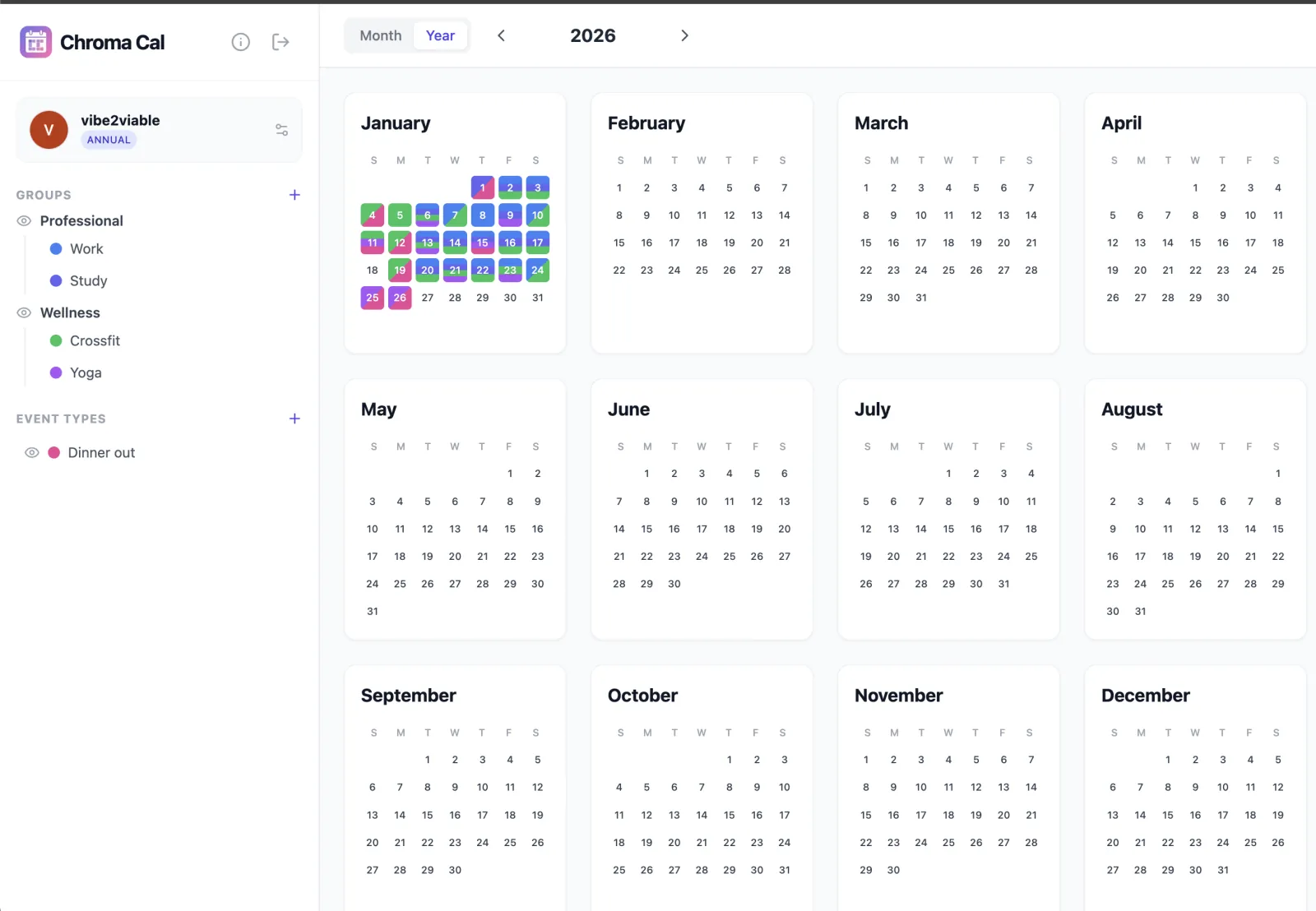 ChromaCal Year View